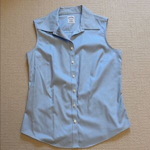 Brooks Brothers Non-Iron Stretch Fitted Sleeveless Button-Down Shirt Size 6